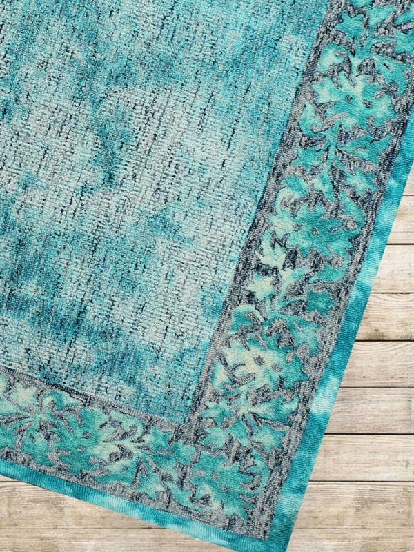 Carpet Mantra Turquoise Modern Carpet 5ft x 8ft 
