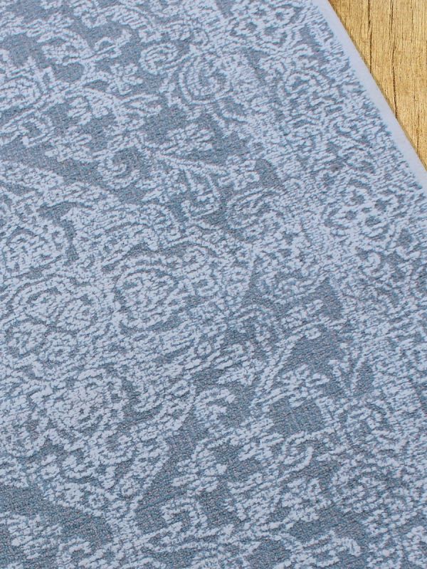 Carpet Mantra Grey & White Color Traditional Design 100% New Zealand Wool Handmade Floral Carpet 5ft x 8ft