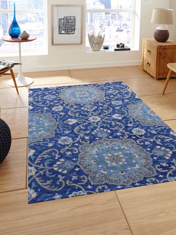 Carpet Mantra Blue Modern Carpet 5.0ft x 7.6ft 