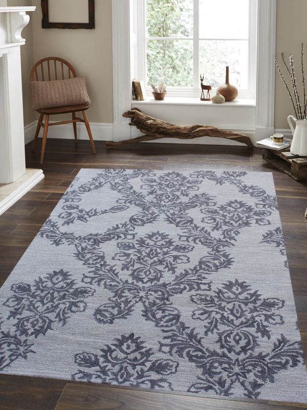 Carpet Mantra Beige Floral Carpet 5.6ft x 8.6ft 