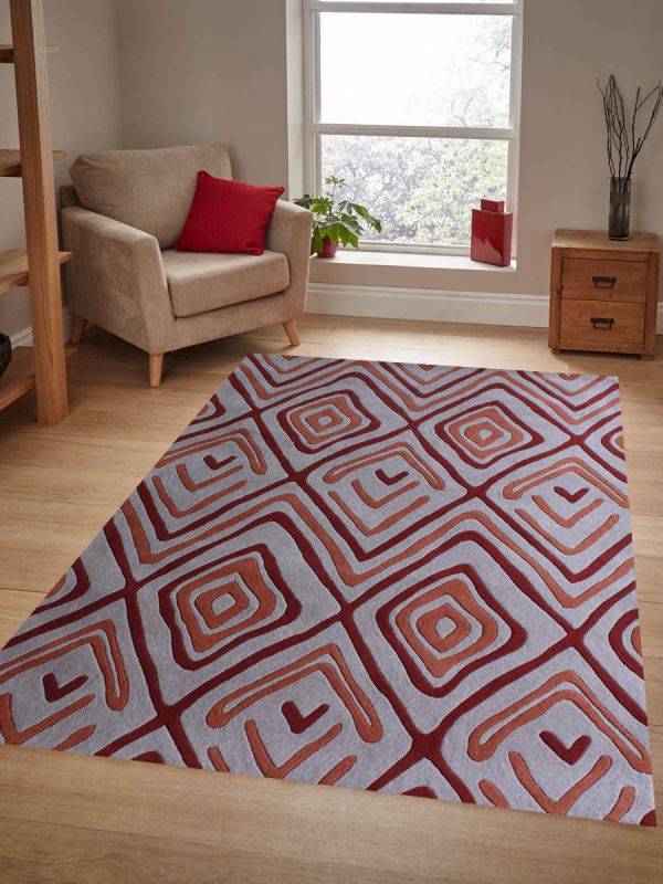 Carpet Mantra Grey Modern Carpet 4.6ft x 6.6ft 
