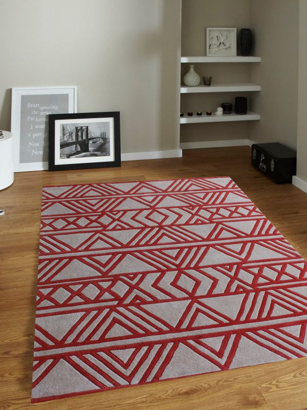 Carpet Mantra Red Modern Carpet 4.6ft x 6.6ft 
