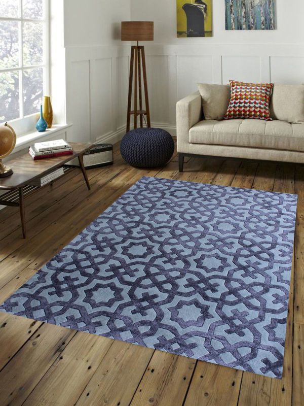 Carpet Mantra Blue Modern Carpet 4.6ft x 6.6ft 