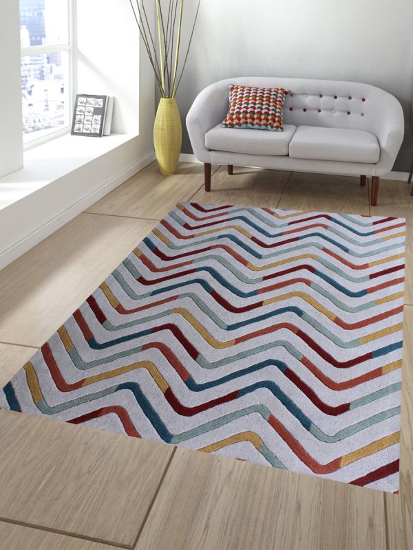 Carpet Mantra Beige Modern Carpet 4.6ft x 6.6ft 