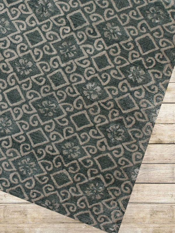 Carpet Mantra Green Modern Carpet 5.6ft X 8.6ft 