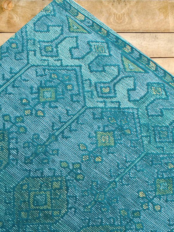 Carpet Mantra Turquoise Modern Carpet 7.9ft X 9.9ft