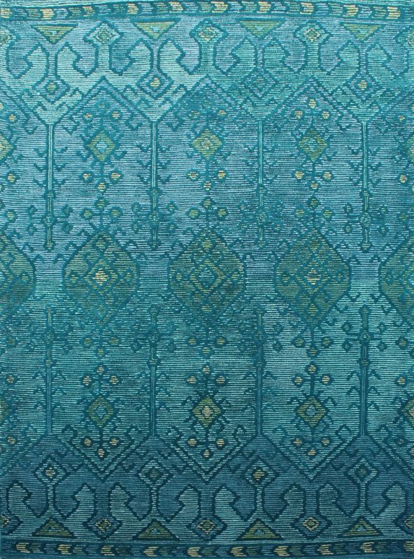 Carpet Mantra Turquoise Modern Carpet 7.9ft X 9.9ft