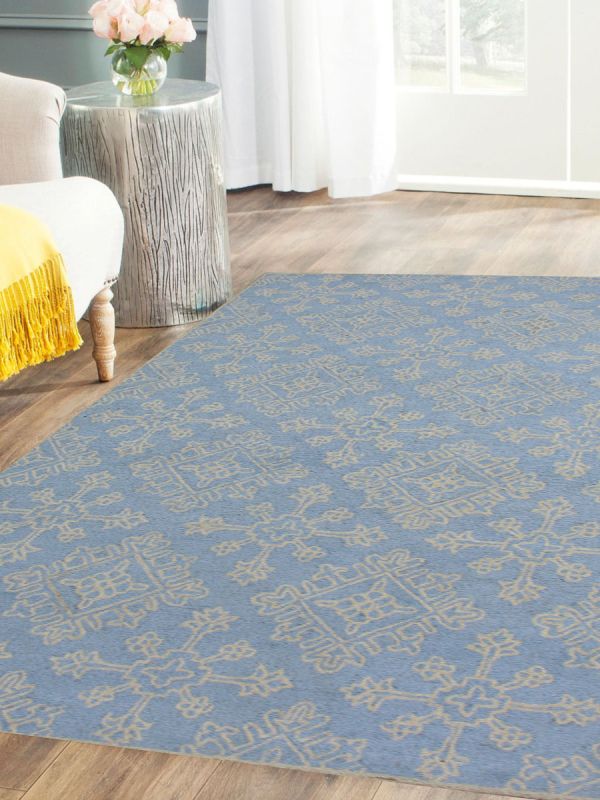 Carpet Mantra Turquoise Modern Carpet 5.0ft X 8.0ft