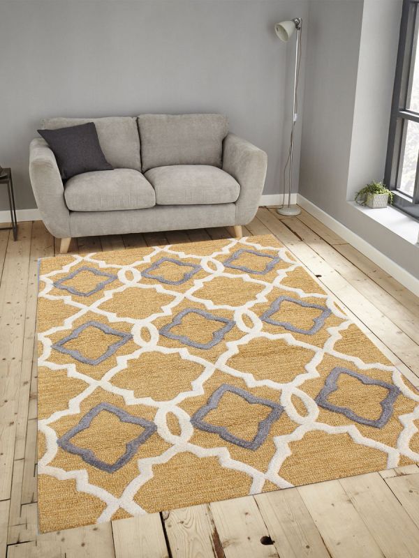 Carpetmantra Gold Modern Carpet 3.6ft X 5.6ft 