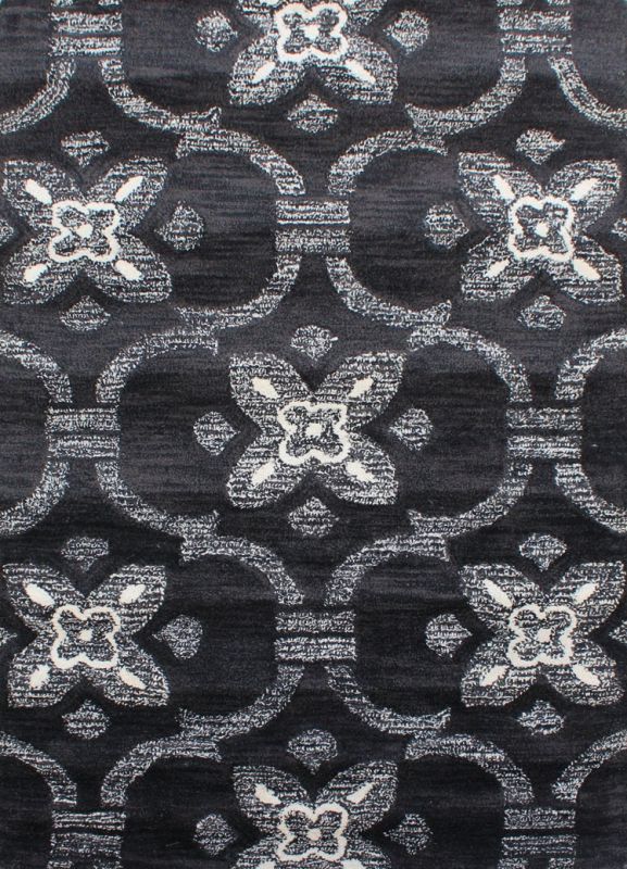 Carpetmantra Black Modern Carpet 3.7ft X 5.5ft 