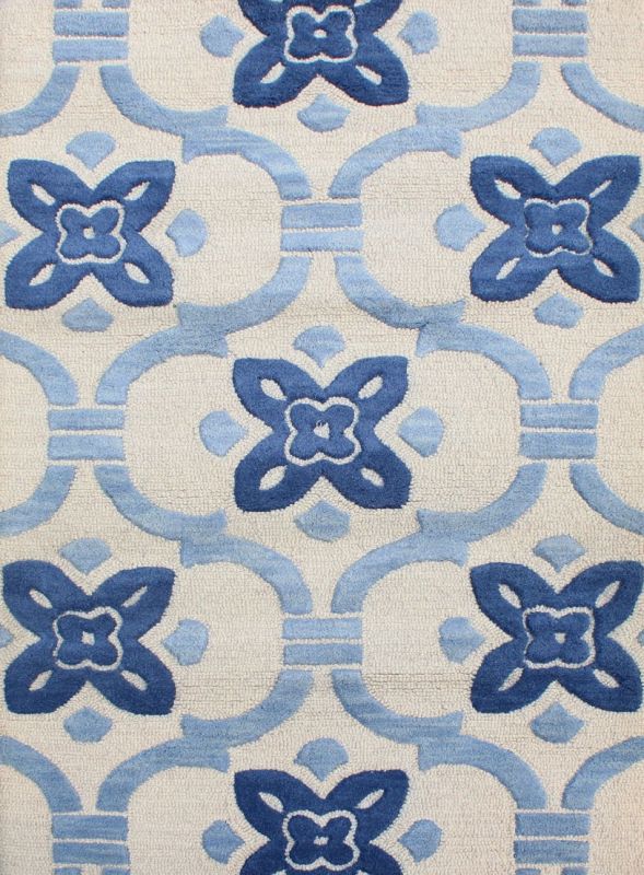 Carpetmantra White Modern Carpet 3.7ft X 5.5ft 