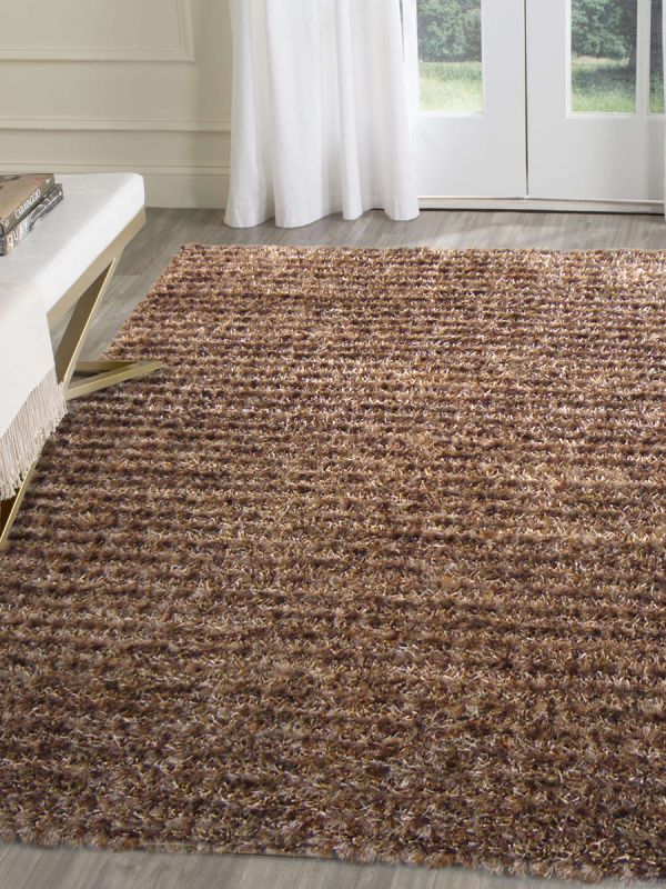 Carpetmantra Chocolate Tassel Shaggy 5.7 ft X 7.10 ft 