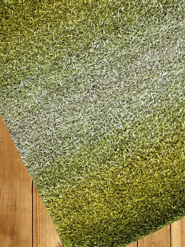 Carpetmantra Green Stick shaggy 4.6ftX6.6ft