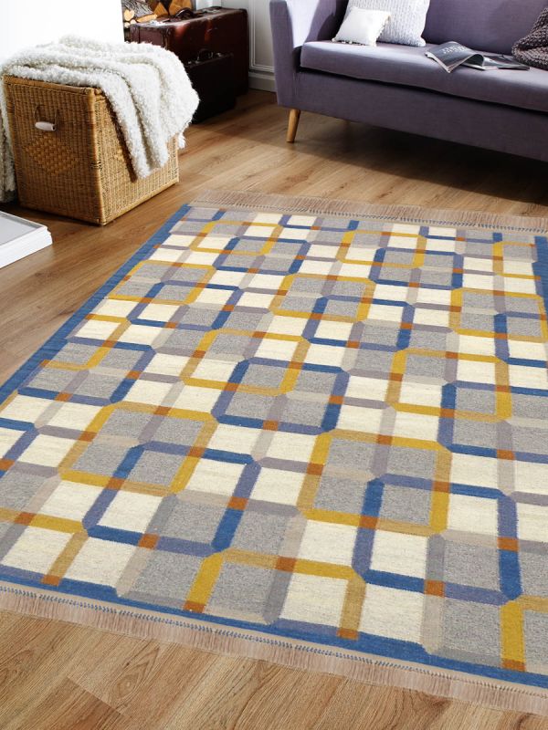 Carpetmantra Flatweave Durrie Carpet 4.6ft x 6.6ft