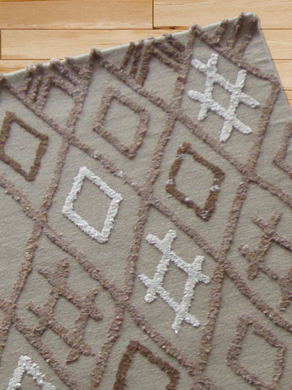 Carpetmantra  Durrie Carpet Wool  Viscose 4.6 x 6.6