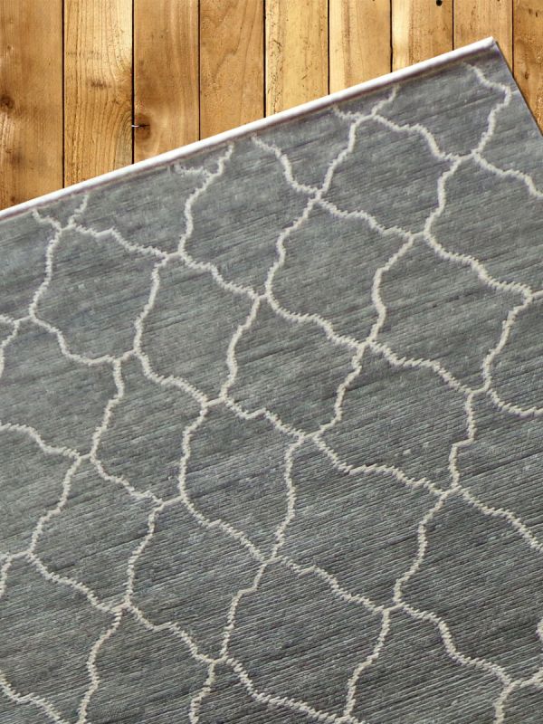 Hand Knotted  Grey Designer Carpet 5.7ft X 7.10ft   
