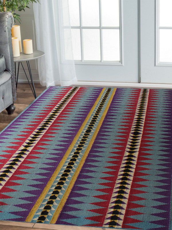 Carpetmantra Flatweave multi Durrie Carpet 5.6ft x 7.7ft