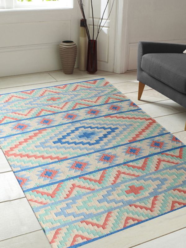 Carpetmantra Flatweave multi Carpet 5.3ft x 7.7ft