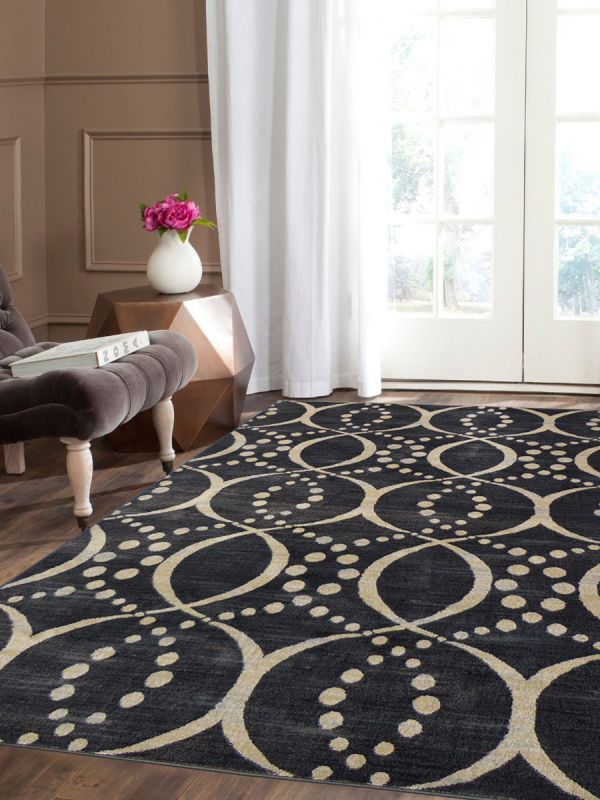 Carpetmantra Charcoal Modern Carpet 5.3ft X 7.7ft 