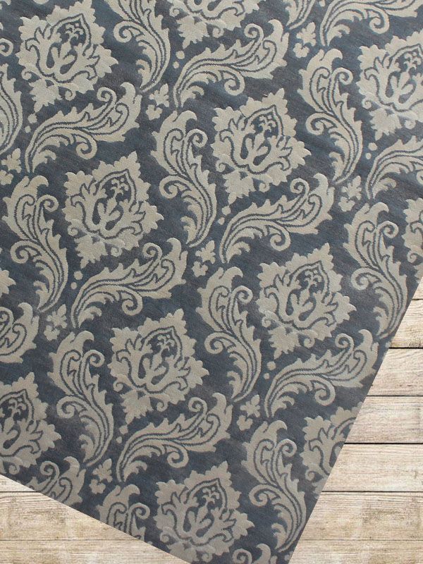 Carpetmantra Floral Grey Carpet 5.3ft X 7.7ft