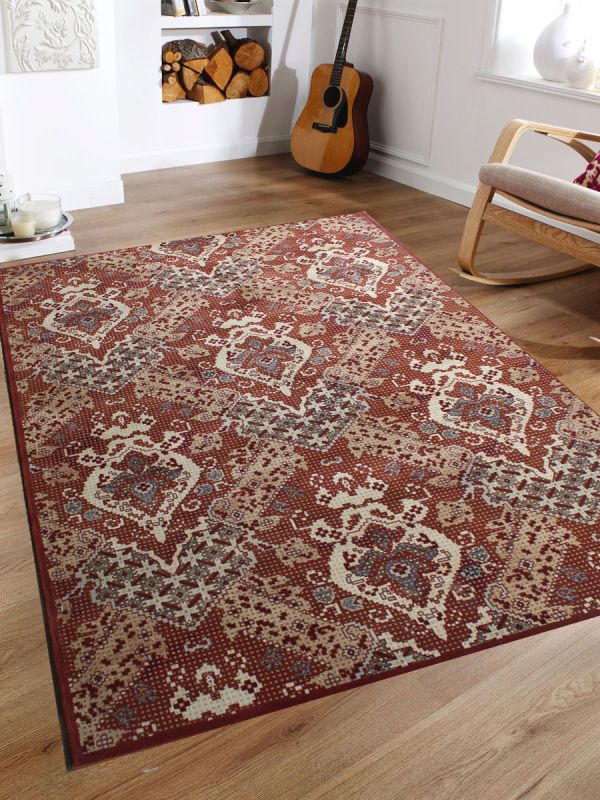 Carpetmantra Transitional  rust Carpet 5.3ft X 7.7ft