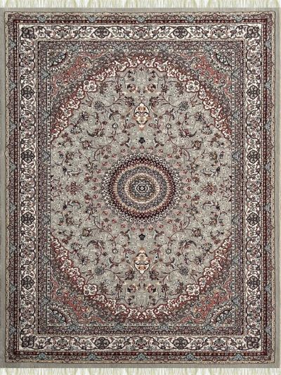Carpetmantra Irani Grey Floral Carpet 3.3ft X 5.0ft