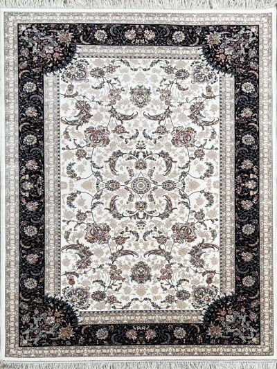 Carpetmantra Irani White Floral Carpet 4.0ft X 6.0ft