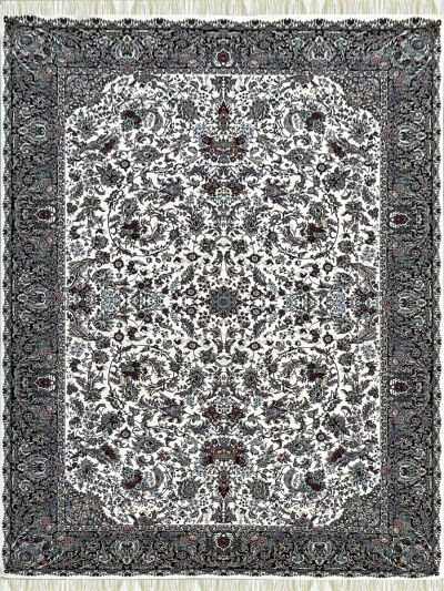 Carpetmantra Irani White Floral Carpet 