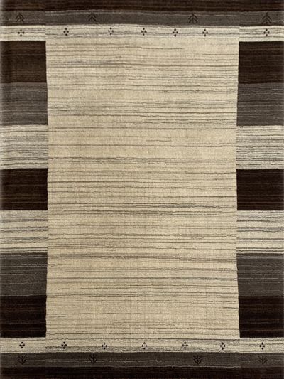 Carpetmantra Beige & Chocolate Plain Carpet 4.0ft X 5.10ft