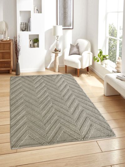 Carpetmantra Hand Woven Off White Carpet 5.0ft X 8.0ft