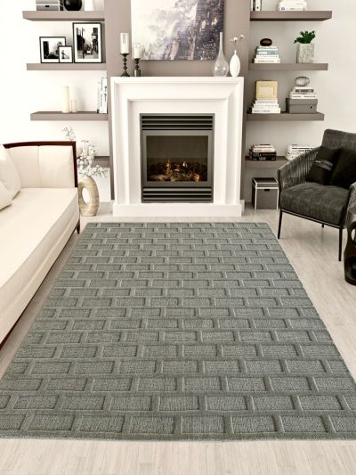 Carpetmantra Grey Plain Carpet 4.9ft X 6.9ft