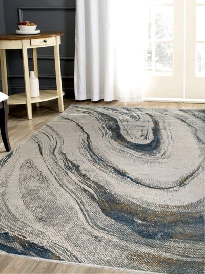 Carpetmantra Multi Color Abstract Design Material Wool Viscose Mix Carpet 10ft X 13ft 