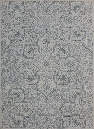 Carpetmantra Grey FLORAL Carpet 5.0ft X 8.0ft