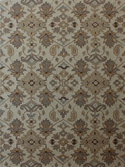 Carpetmantra Beige Floral Carpet 5ft X 8ft