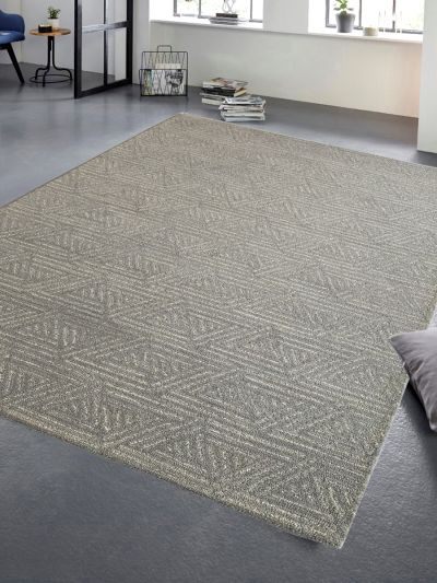 Carpetmantra Grey color Modern Design 100% New Zealand Wool Handmade Carpet 5ft x 8ft 