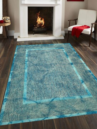 Carpetmantra Turquoise Modern Carpet 4.6ft X6.6ft