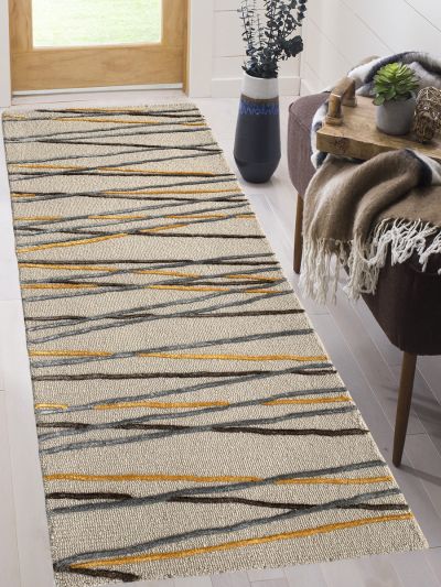 Carpetmantra Multi Color Wool & Viscose Mix Handmade Runner Carpet 2ft X 6ft 