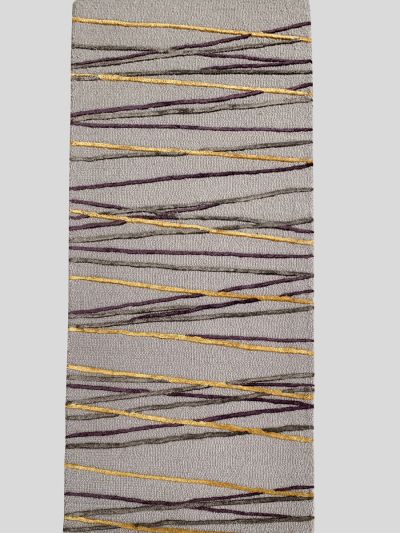 Carpetmantra Multi Color Wool  Viscose Mix Modern Handmade Runner Carpet 2ft X 6ft