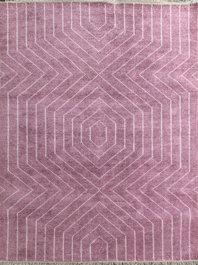 Carpetmantra Handknotted Bamboo Silk Purple Carpet 5.7ft X 7.10ft