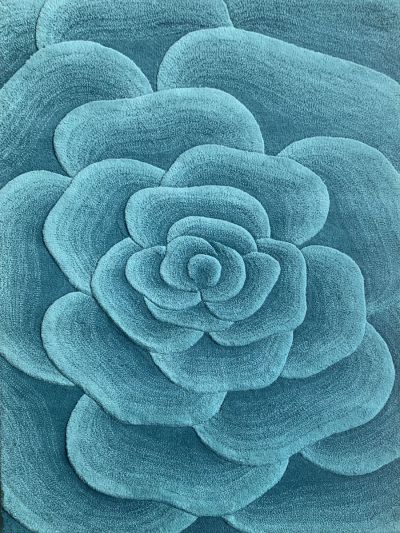 Carpetmantra Turquoise Floral Carpet 4.0ft X 6.0ft