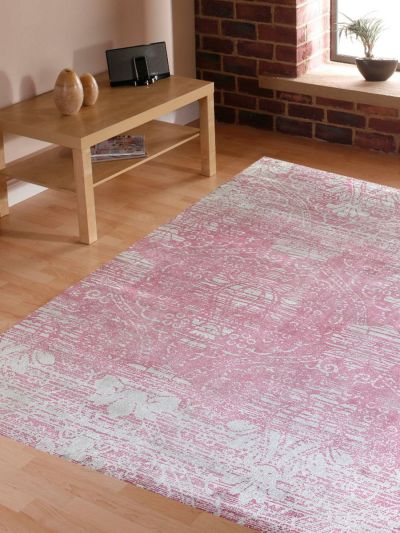 Carpetmantra Pink Abstract Carpet 4.6ft X 6.6ft