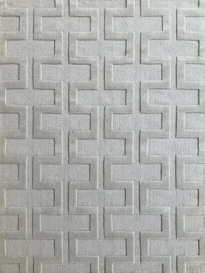 Carpetmantra White Modern Carpet 4.9ft x 6.11ft