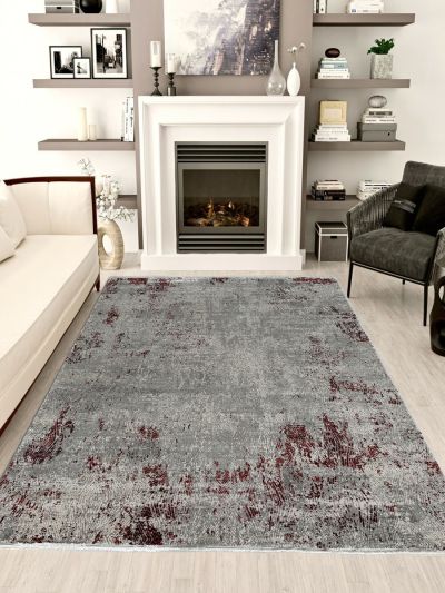 Carpetmantra Abstract Design Multi Color Fine Wool & Viscose Mix Carpet 