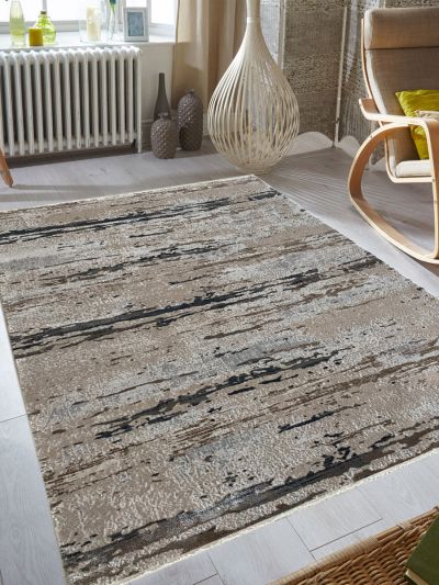 Carpetmantra Beige  Abstract Carpet 6.6ft X 9.9ft