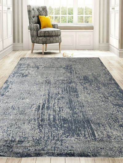 Carpetmantra Beige Abstract 100% Banana Silk Carpet 8fft X 10ft
