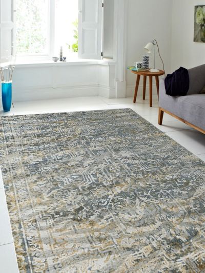 Carpetmantra Multi Modern 100% Viscose Carpet 5.1ft X 7.4ft