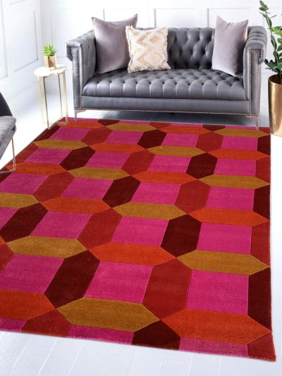 Carpetmantra  Hand knotted Pink Carpet 5.7ft X 7.10ft