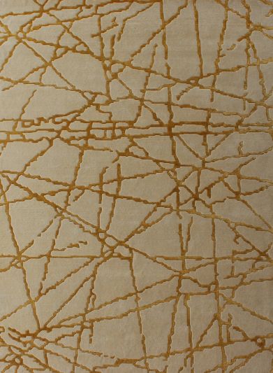 Carpetmantra Hand knotted Designer Gold Carpet 5.0ftx8.0ft