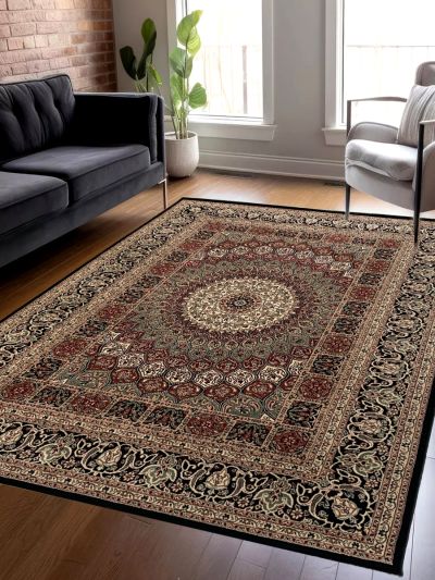 Carpetmantra Persian Traditional Black Carpet  