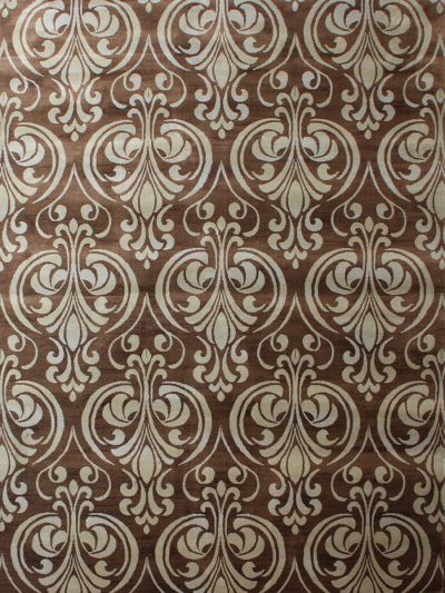 Carpetmantra Brown Floral Carpet 5.3ft X 7.7ft